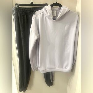 Adidas Gray/Lavender Jogger & Sweatshirt Set